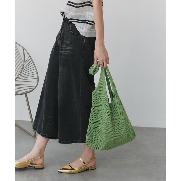 グリーン | カラフルニットトートバッグ | ad thie