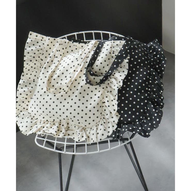 フレームフリルポルカドットスクエアトートバッグ | ad thie | 詳細画像14 