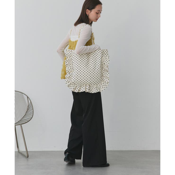 フレームフリルポルカドットスクエアトートバッグ | ad thie | 詳細画像8 
