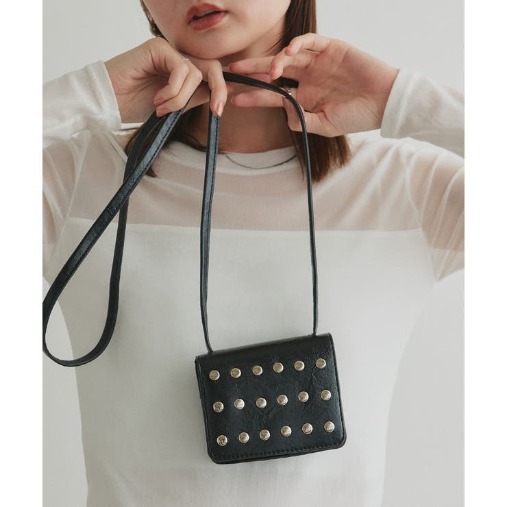 スタッズデザインミニショルダーバッグ | ad thie | 詳細画像12 