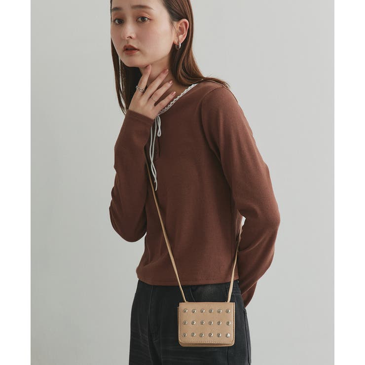 スタッズデザインミニショルダーバッグ | ad thie | 詳細画像15 