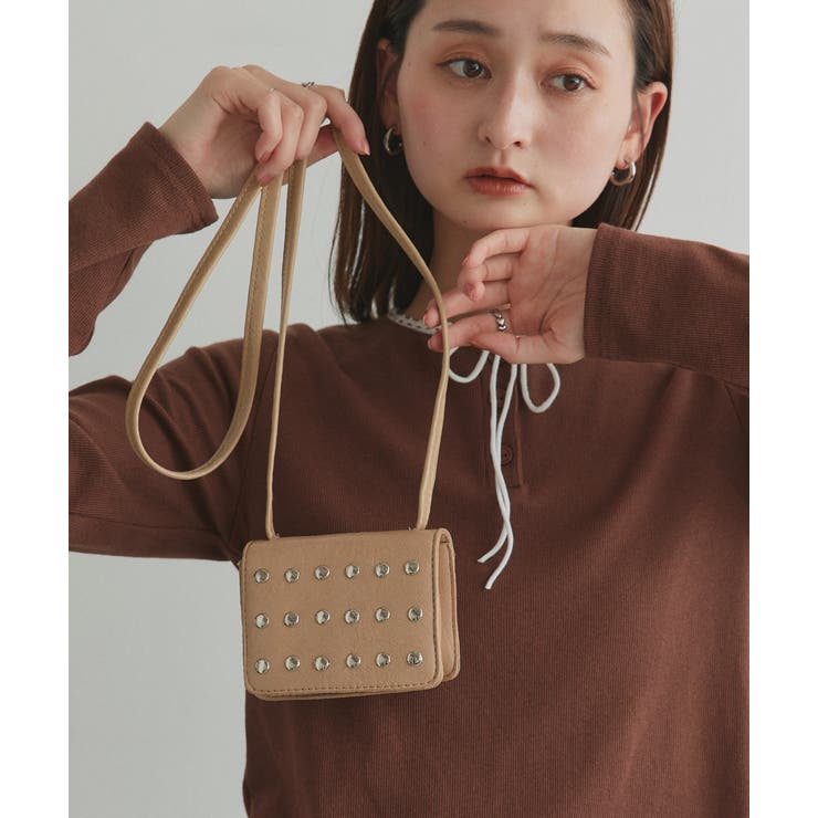 スタッズデザインミニショルダーバッグ | ad thie | 詳細画像16 