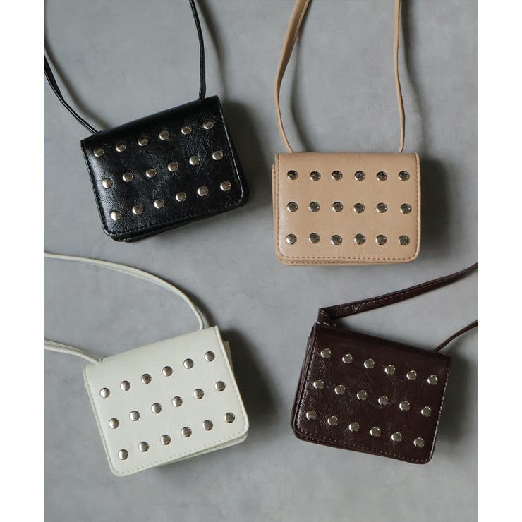 スタッズデザインミニショルダーバッグ | ad thie | 詳細画像18 