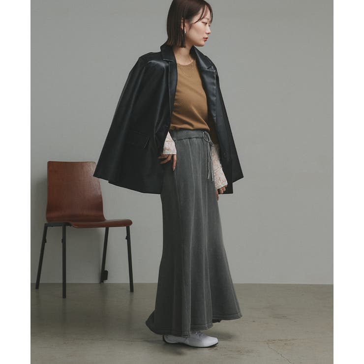 【2025AW新作】ピグメントイージーロングスカート | ad thie | 詳細画像10 