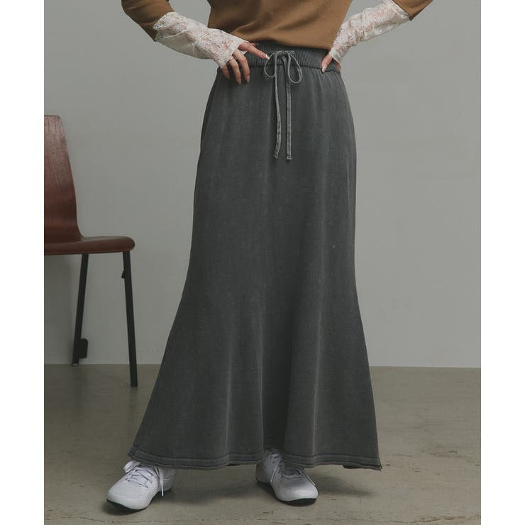 【2025AW新作】ピグメントイージーロングスカート | ad thie | 詳細画像16 