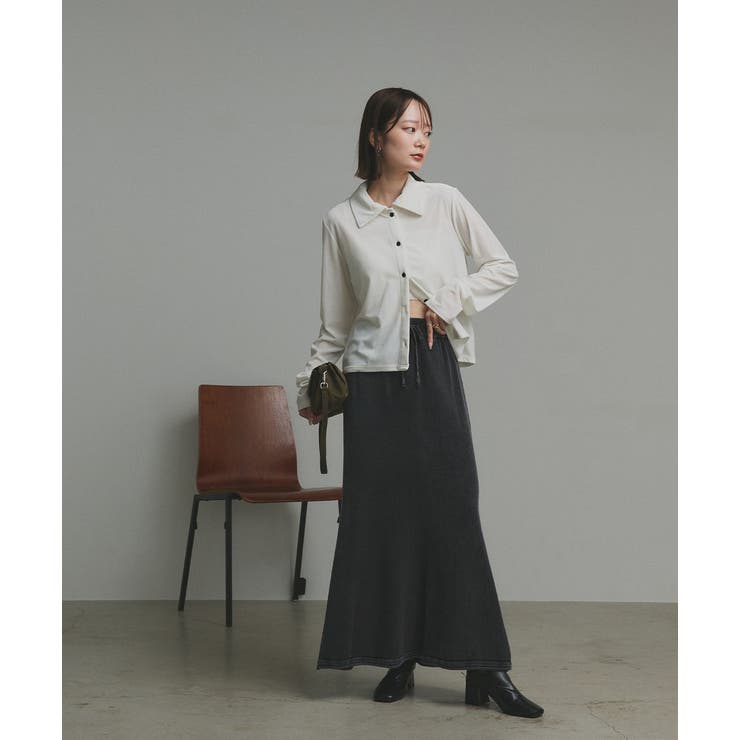 【2025AW新作】ピグメントイージーロングスカート | ad thie | 詳細画像2 