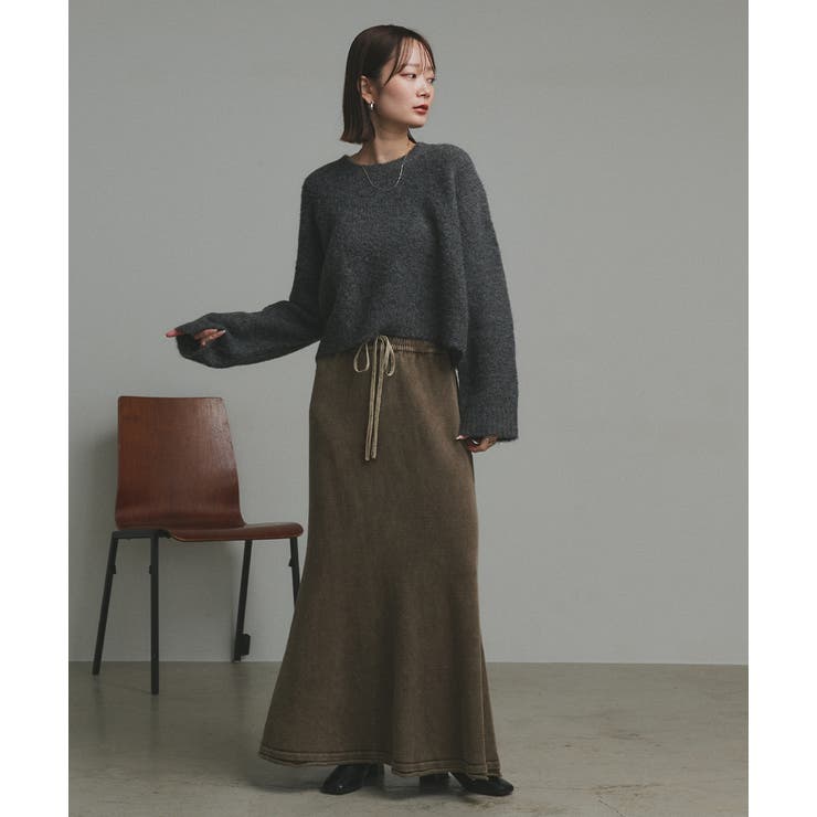 【2025AW新作】ピグメントイージーロングスカート | ad thie | 詳細画像21 