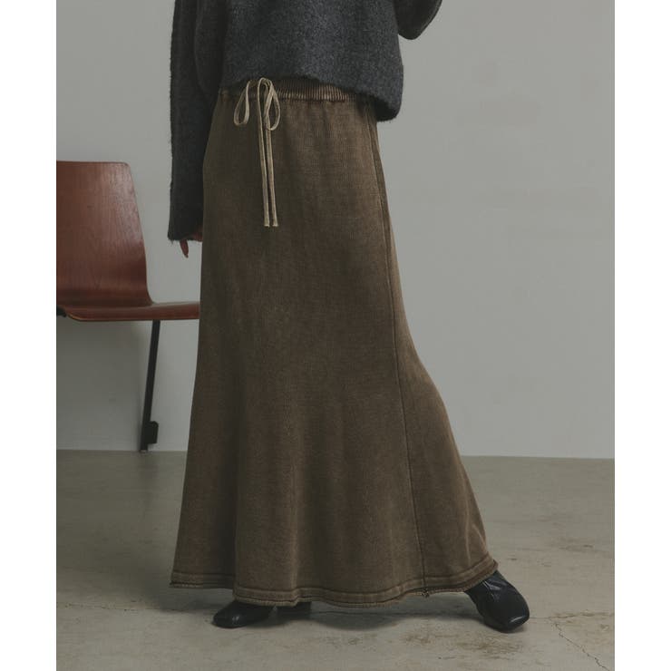 【2025AW新作】ピグメントイージーロングスカート | ad thie | 詳細画像23 