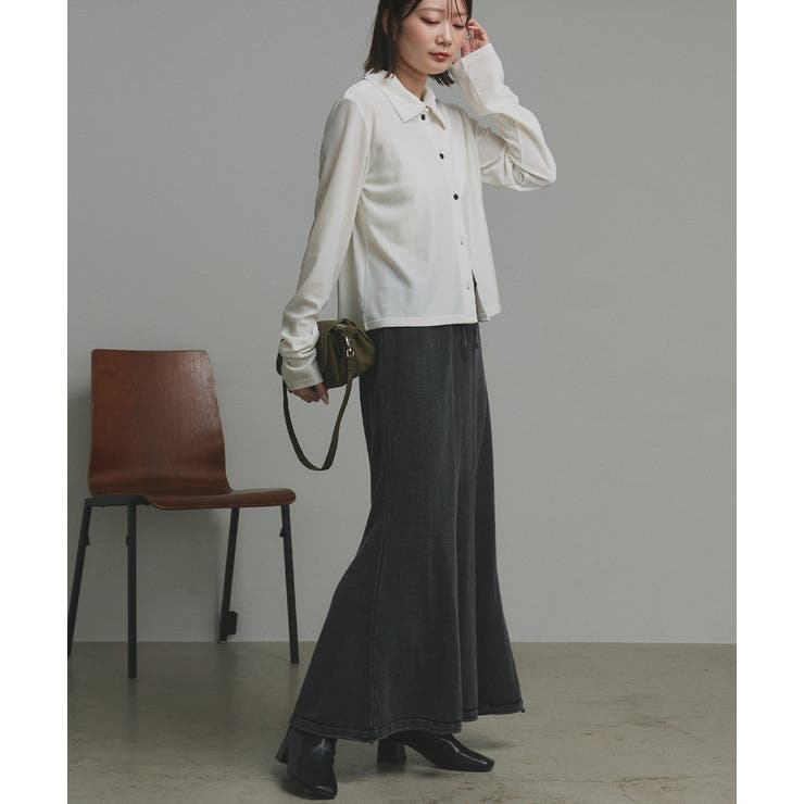 【2025AW新作】ピグメントイージーロングスカート | ad thie | 詳細画像3 