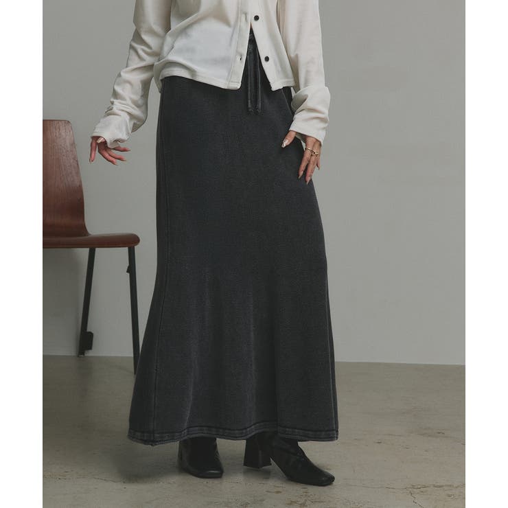 【2025AW新作】ピグメントイージーロングスカート | ad thie | 詳細画像6 