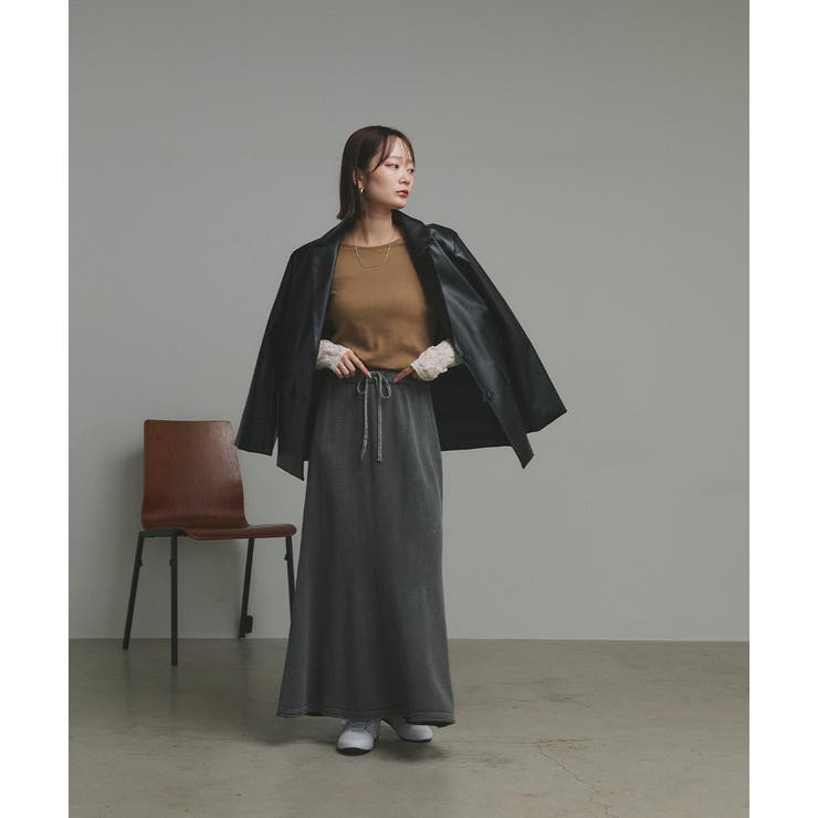 【2025AW新作】ピグメントイージーロングスカート | ad thie | 詳細画像9 