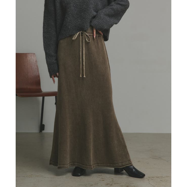 ブラウン | 【2025AW新作】ピグメントイージーロングスカート | ad thie