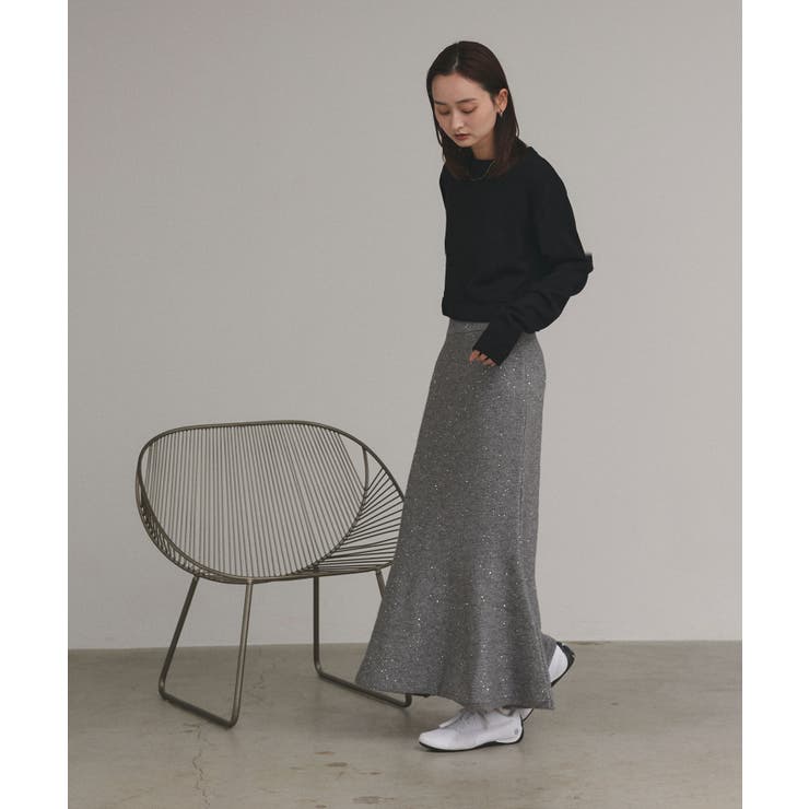 【2025AW新作】スパンコールラメニットロングスカート	 | ad thie | 詳細画像11 
