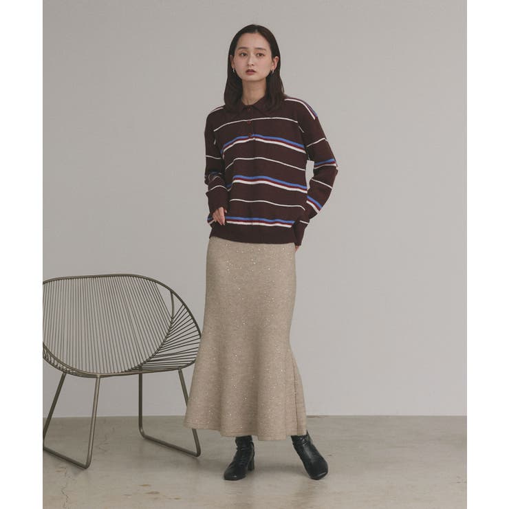 【2025AW新作】スパンコールラメニットロングスカート	 | ad thie | 詳細画像17 