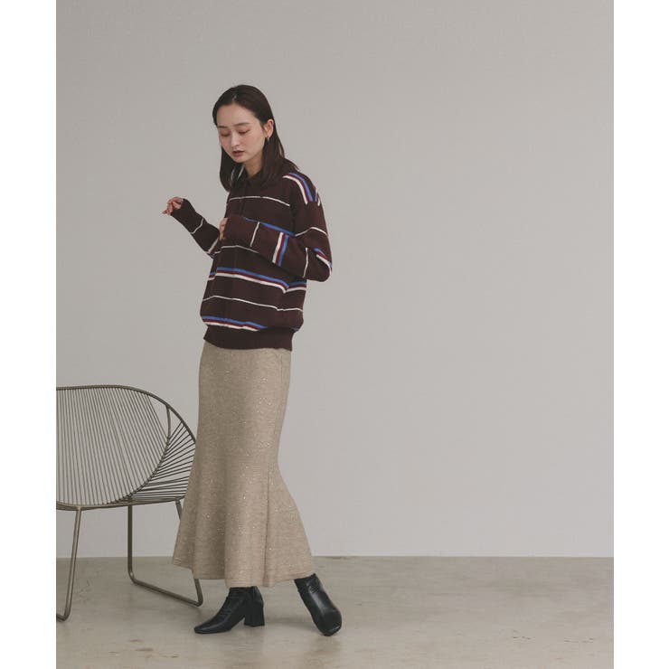 【2025AW新作】スパンコールラメニットロングスカート	 | ad thie | 詳細画像19 