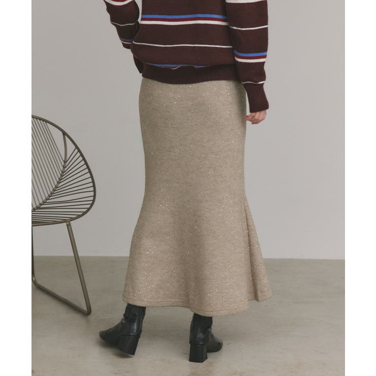 【2025AW新作】スパンコールラメニットロングスカート	 | ad thie | 詳細画像20 