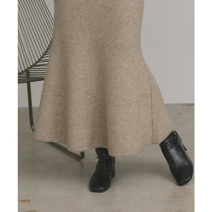 【2025AW新作】スパンコールラメニットロングスカート	 | ad thie | 詳細画像21 