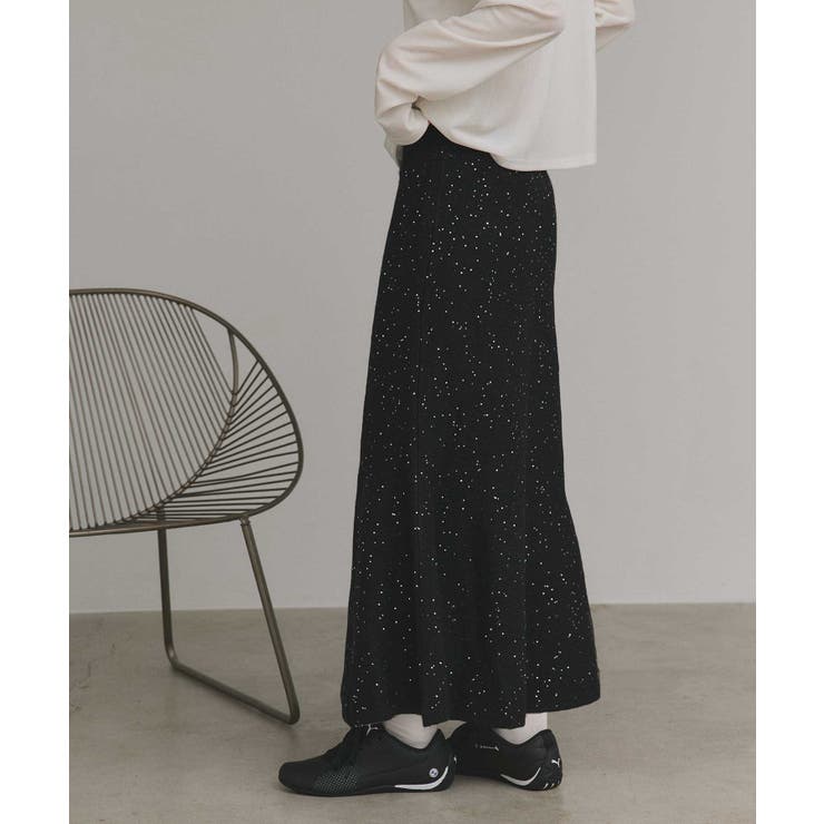 【2025AW新作】スパンコールラメニットロングスカート	 | ad thie | 詳細画像5 