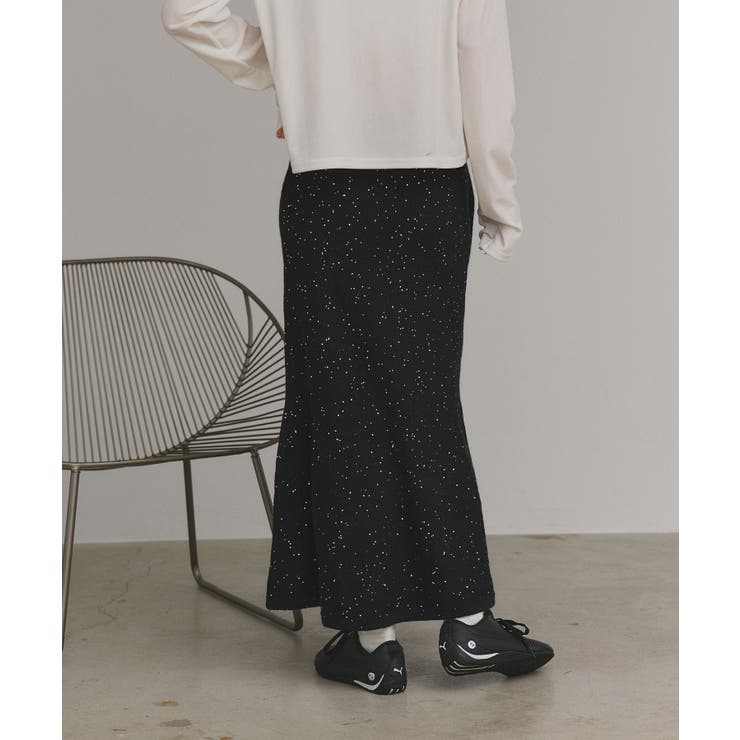 【2025AW新作】スパンコールラメニットロングスカート	 | ad thie | 詳細画像6 