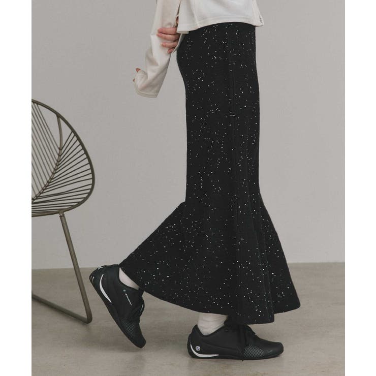 【2025AW新作】スパンコールラメニットロングスカート	 | ad thie | 詳細画像7 