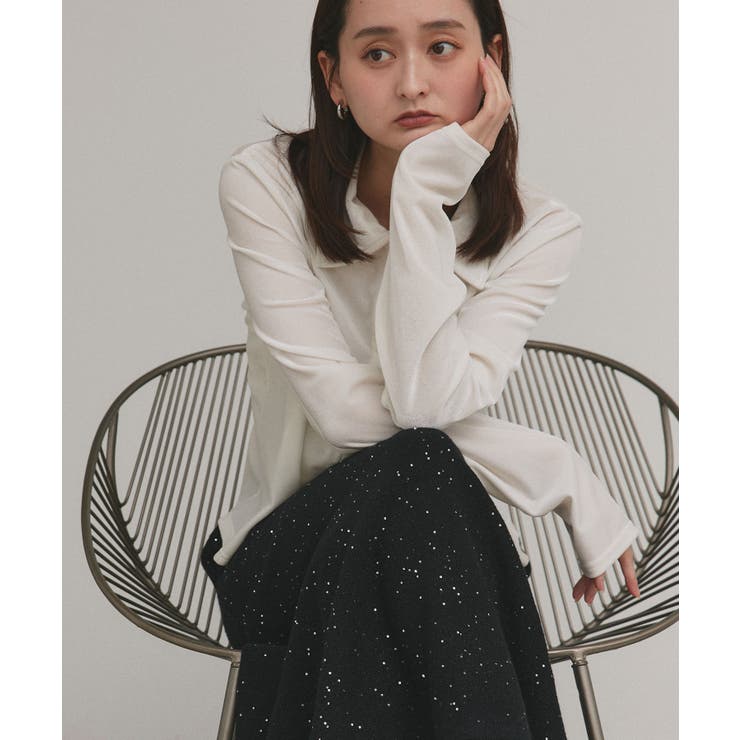 【2025AW新作】スパンコールラメニットロングスカート	 | ad thie | 詳細画像9 