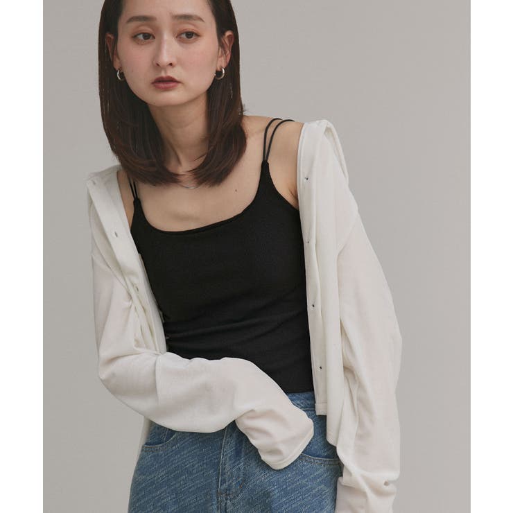 【2025AW新作】裏起毛カップ付きリブキャミソール | ad thie | 詳細画像10 