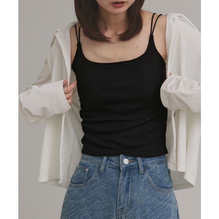 【2025AW新作】裏起毛カップ付きリブキャミソール | ad thie | 詳細画像11 