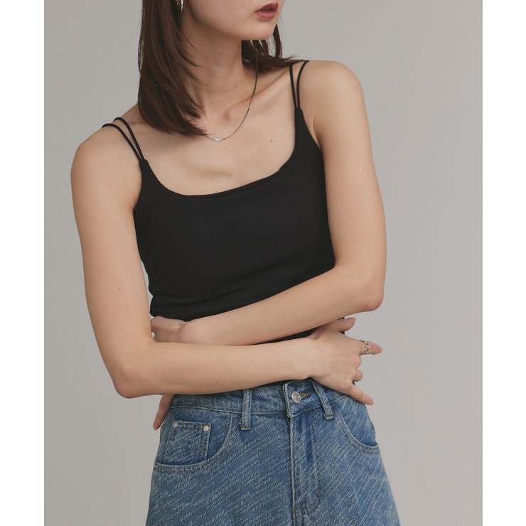 【2025AW新作】裏起毛カップ付きリブキャミソール | ad thie | 詳細画像14 