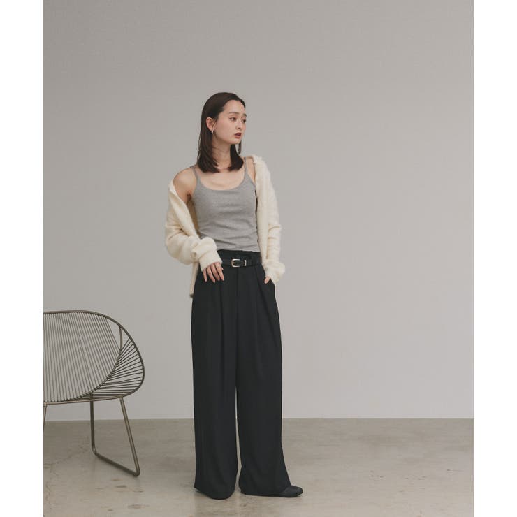 【2025AW新作】裏起毛カップ付きリブキャミソール | ad thie | 詳細画像16 