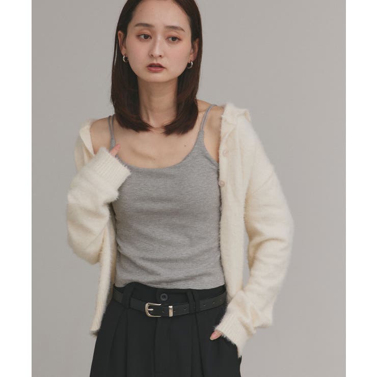 【2025AW新作】裏起毛カップ付きリブキャミソール | ad thie | 詳細画像17 