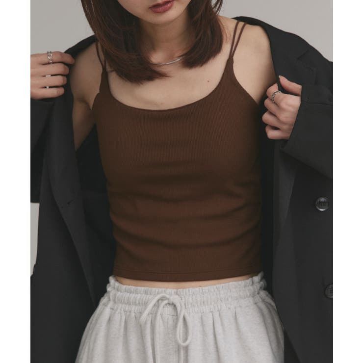 【2025AW新作】裏起毛カップ付きリブキャミソール | ad thie | 詳細画像23 