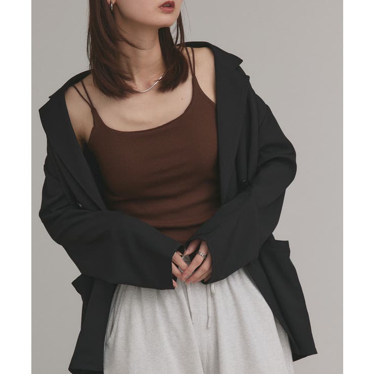 【2025AW新作】裏起毛カップ付きリブキャミソール | ad thie | 詳細画像24 