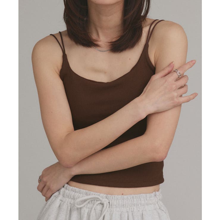 【2025AW新作】裏起毛カップ付きリブキャミソール | ad thie | 詳細画像27 