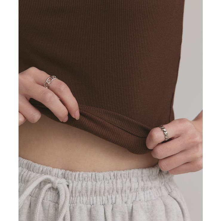 【2025AW新作】裏起毛カップ付きリブキャミソール | ad thie | 詳細画像29 