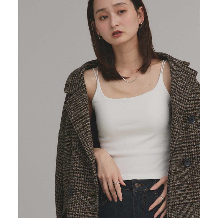 【2025AW新作】裏起毛カップ付きリブキャミソール | ad thie | 詳細画像4 