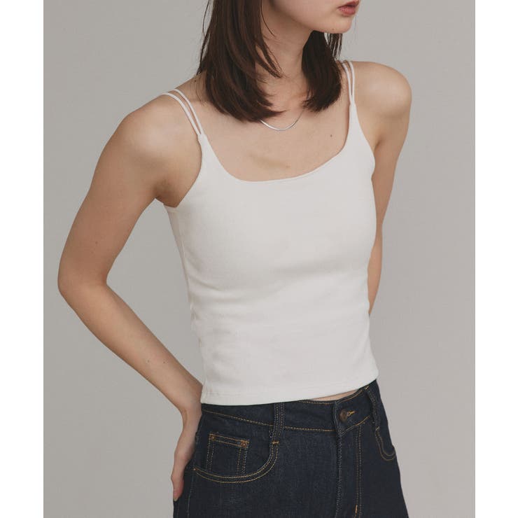 【2025AW新作】裏起毛カップ付きリブキャミソール | ad thie | 詳細画像6 