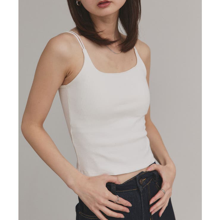 【2025AW新作】裏起毛カップ付きリブキャミソール | ad thie | 詳細画像7 