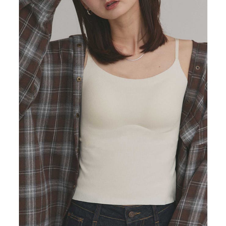 アイボリー | 【2025AW新作】カップ付きリブキャミソール | ad thie