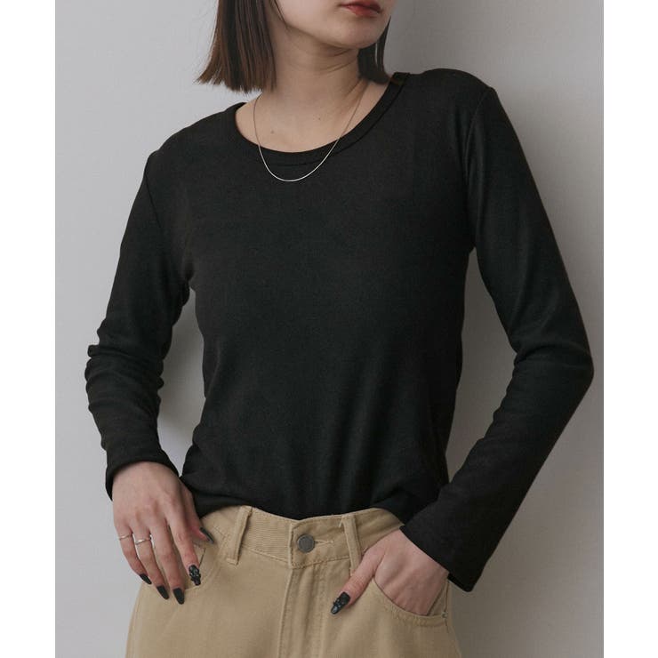ブラック | 【2025AW新作】起毛クルーネックインナーカットソー | ad thie