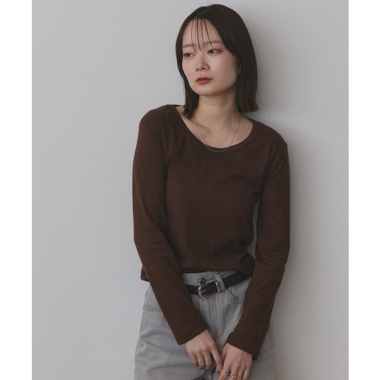 ブラウン | 【2025AW新作】起毛クルーネックインナーカットソー | ad thie