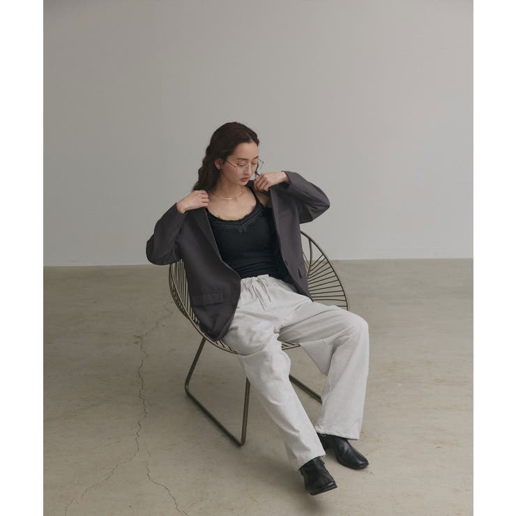 裏起毛レース切り替えキャミソール | ad thie | 詳細画像10 