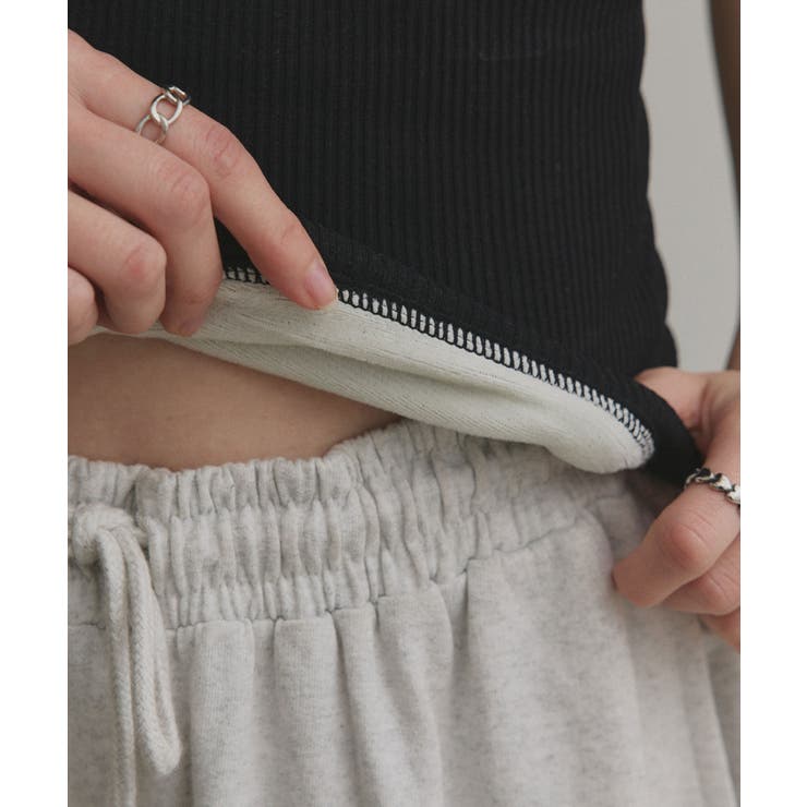 裏起毛レース切り替えキャミソール | ad thie | 詳細画像14 