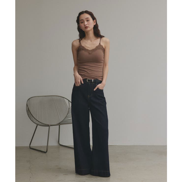 裏起毛レース切り替えキャミソール | ad thie | 詳細画像15 