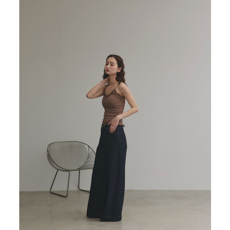 裏起毛レース切り替えキャミソール | ad thie | 詳細画像16 