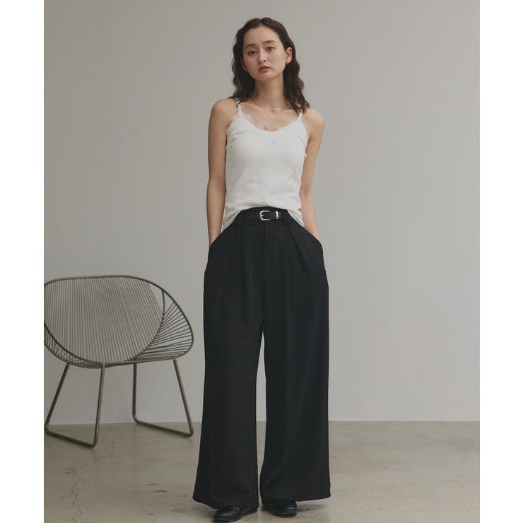 裏起毛レース切り替えキャミソール | ad thie | 詳細画像2 