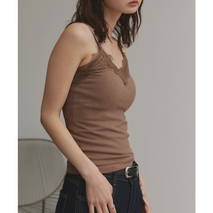 裏起毛レース切り替えキャミソール | ad thie | 詳細画像20 