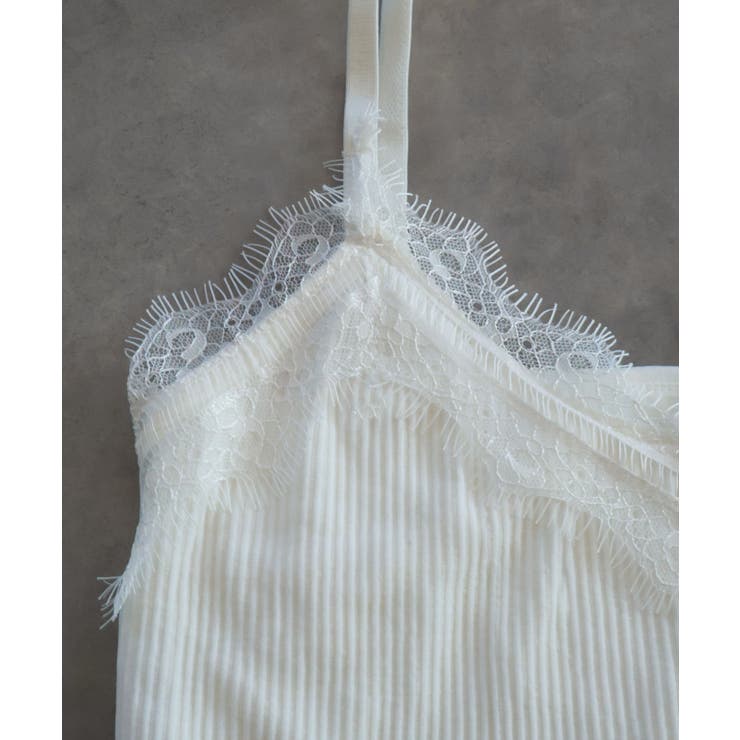 裏起毛レース切り替えキャミソール | ad thie | 詳細画像23 