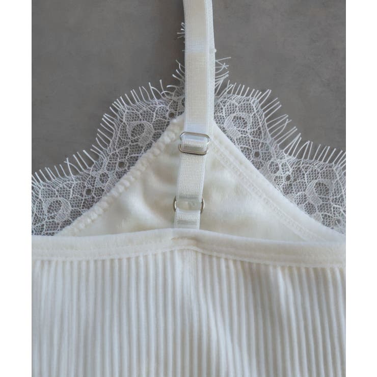 裏起毛レース切り替えキャミソール | ad thie | 詳細画像24 