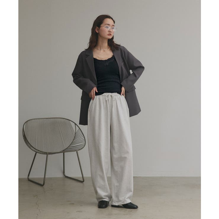 裏起毛レース切り替えキャミソール | ad thie | 詳細画像8 