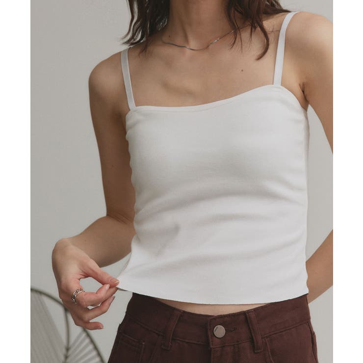 オフホワイト | カップ付き起毛キャミソール | ad thie
